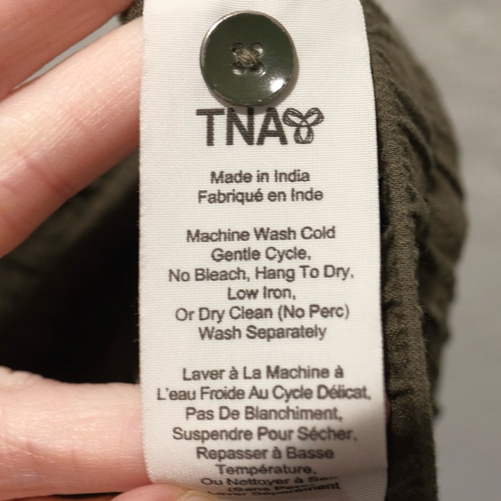 Tna Aritzia Rayon Joggers Size L Olive Green Lightweight Pockets Comfort - Picture 6 of 8